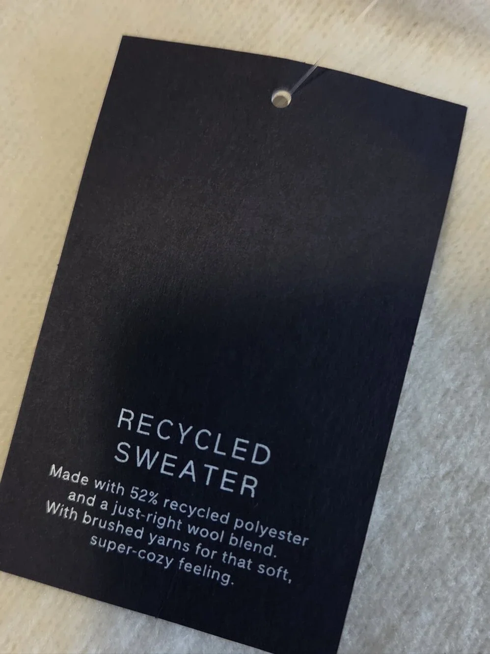NWT GAP Crewneck Recycled Wool Blend Sweater in Ivory, Men's Size Medium